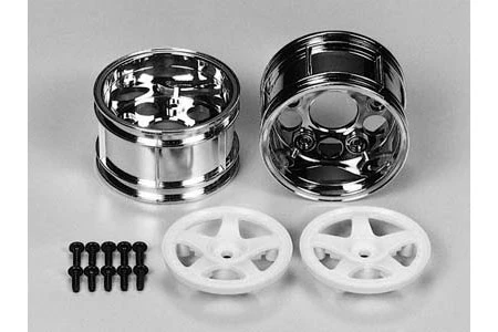 New 👍 Tamiya 5-Spoke 2-Piece Wide Wheel 2 👍 1 New 👍 Tamiya 5-Spoke 2-Piece Wide Wheel 2 👍